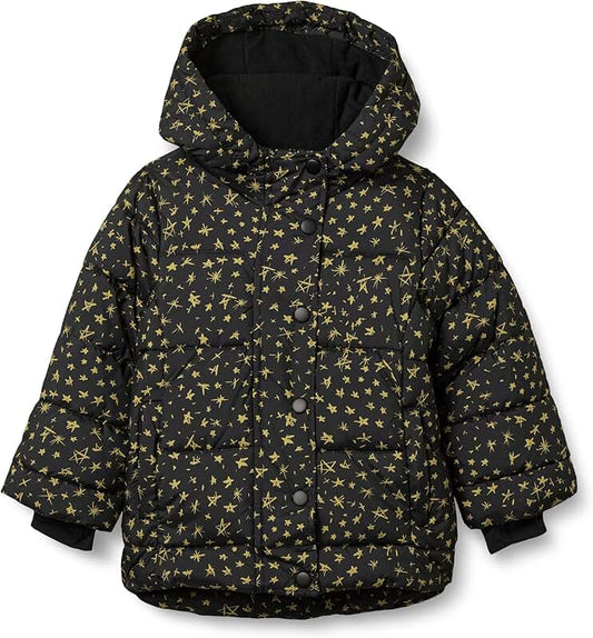 Girls' Warm Water-Resistant Hooded Puffer Coat
