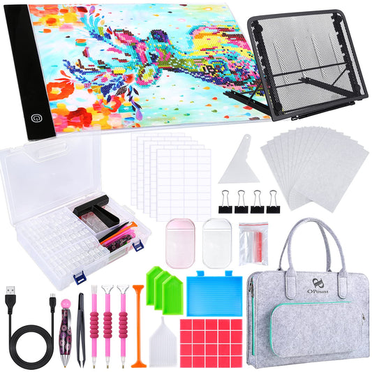 170 PCS A4 Diamond Painting Kit with LED Light Pad and Tools