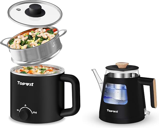 Electric Cooker with Steamer, Ramen and Hot Water Kettle