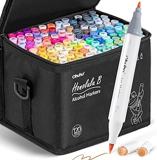 120-color double-tipped alcohol marker set for artists
