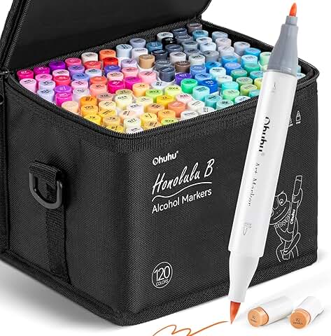 120-color double-tipped alcohol marker set for artists