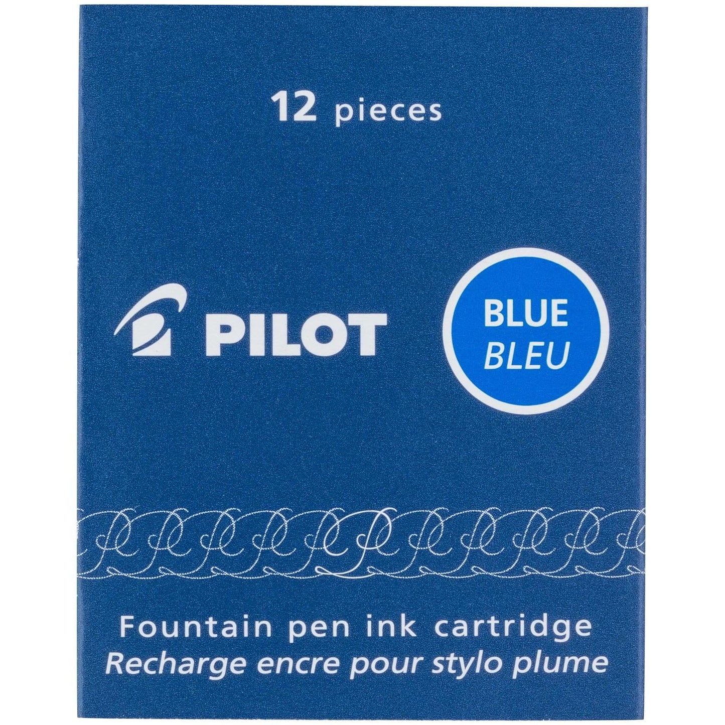 Blue Fountain Pen Ink Cartridges, 12 Pack