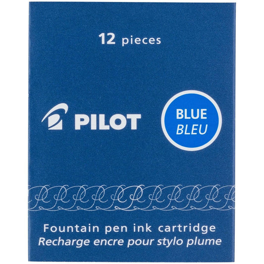 Blue Fountain Pen Ink Cartridges, 12 Pack