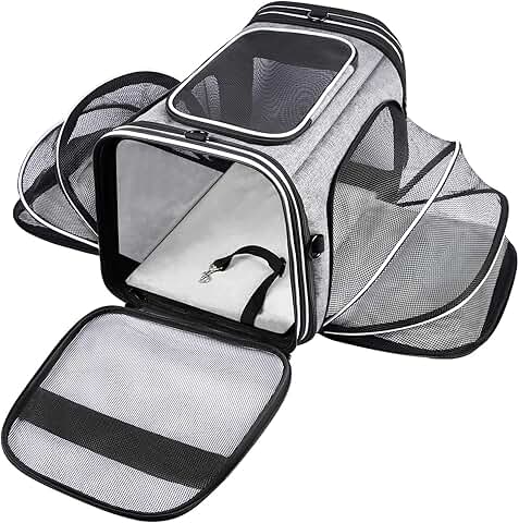 Large Soft Sided Pet Carrier with Expandable Sides