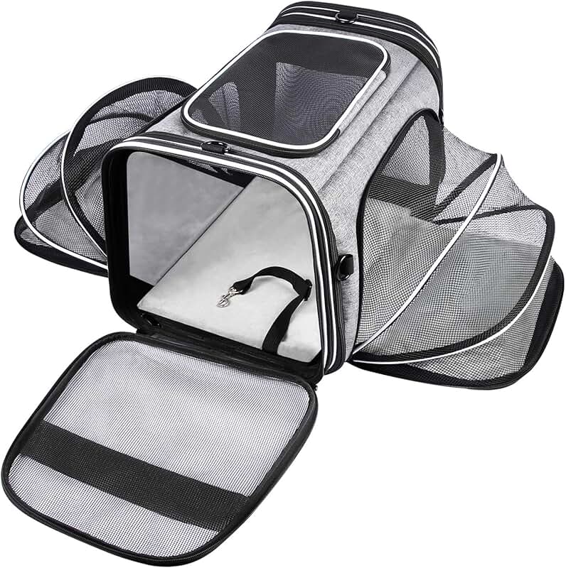 Large Soft Sided Pet Carrier with Expandable Sides