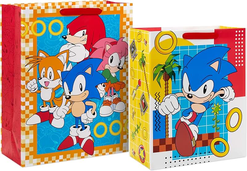Sonic Gift Bags for Kids, 2 Sizes