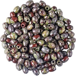 Large Hole Dragon Blood Beads for Jewelry Making, 20 Pack