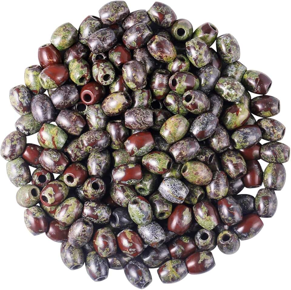 Large Hole Dragon Blood Beads for Jewelry Making, 20 Pack