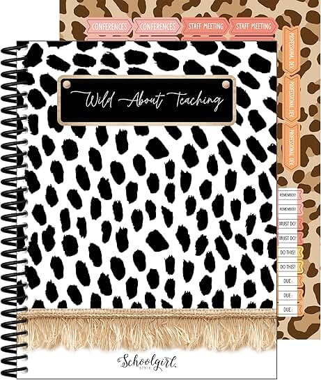 Schoolgirl Style Safari Teacher Planner with Stickers