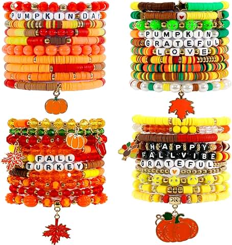 Set of 40 Boho Stretch Friendship Bracelets for Women