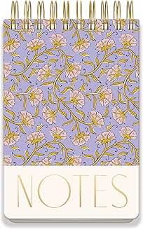 Large Twin Wire Notepad with Floral Cover