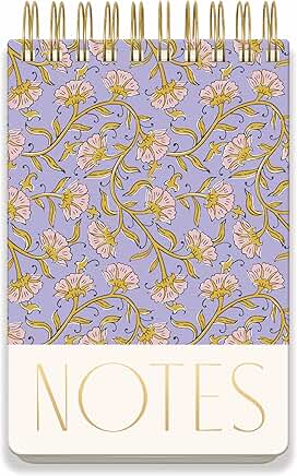 Large Twin Wire Notepad with Floral Cover
