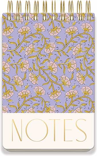 Large Twin Wire Notepad with Floral Cover
