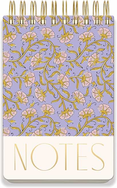 Large Twin Wire Notepad with Floral Cover