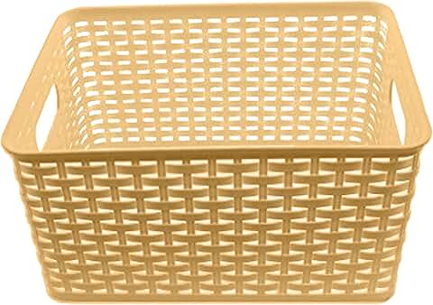 Plastic Rattan Storage Box Basket Organizer