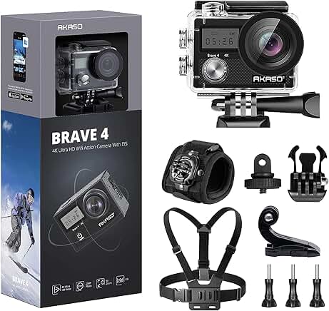 AKASO Brave 4 Action Camera with Accessories Kit