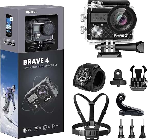 AKASO Brave 4 Action Camera with Accessories Kit