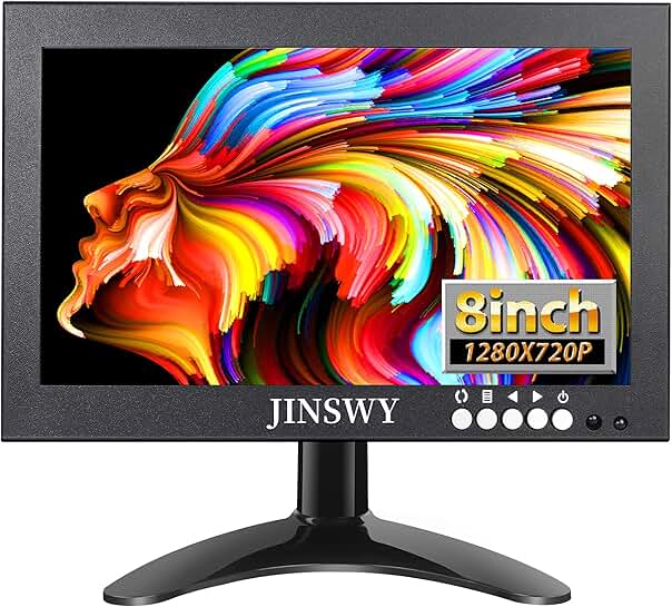 8-inch portable security monitor with HDMI, VGA, AV, BNC inputs