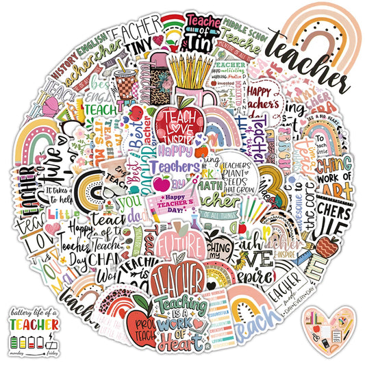 110 Waterproof Teacher Appreciation Stickers