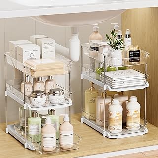 Two Pack Bathroom and Kitchen Storage with Pull-Out Drawers