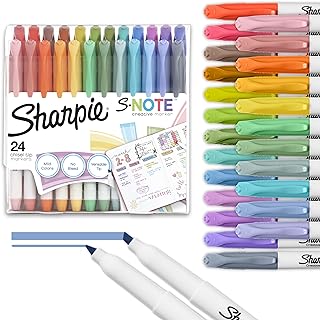 24 Pastel Art Markers with Chisel Tips