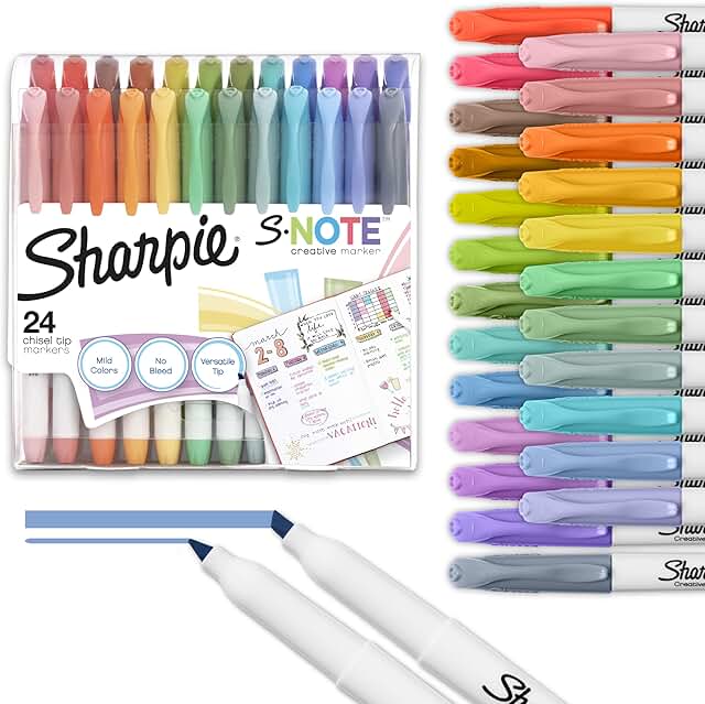 24 Pastel Art Markers with Chisel Tips