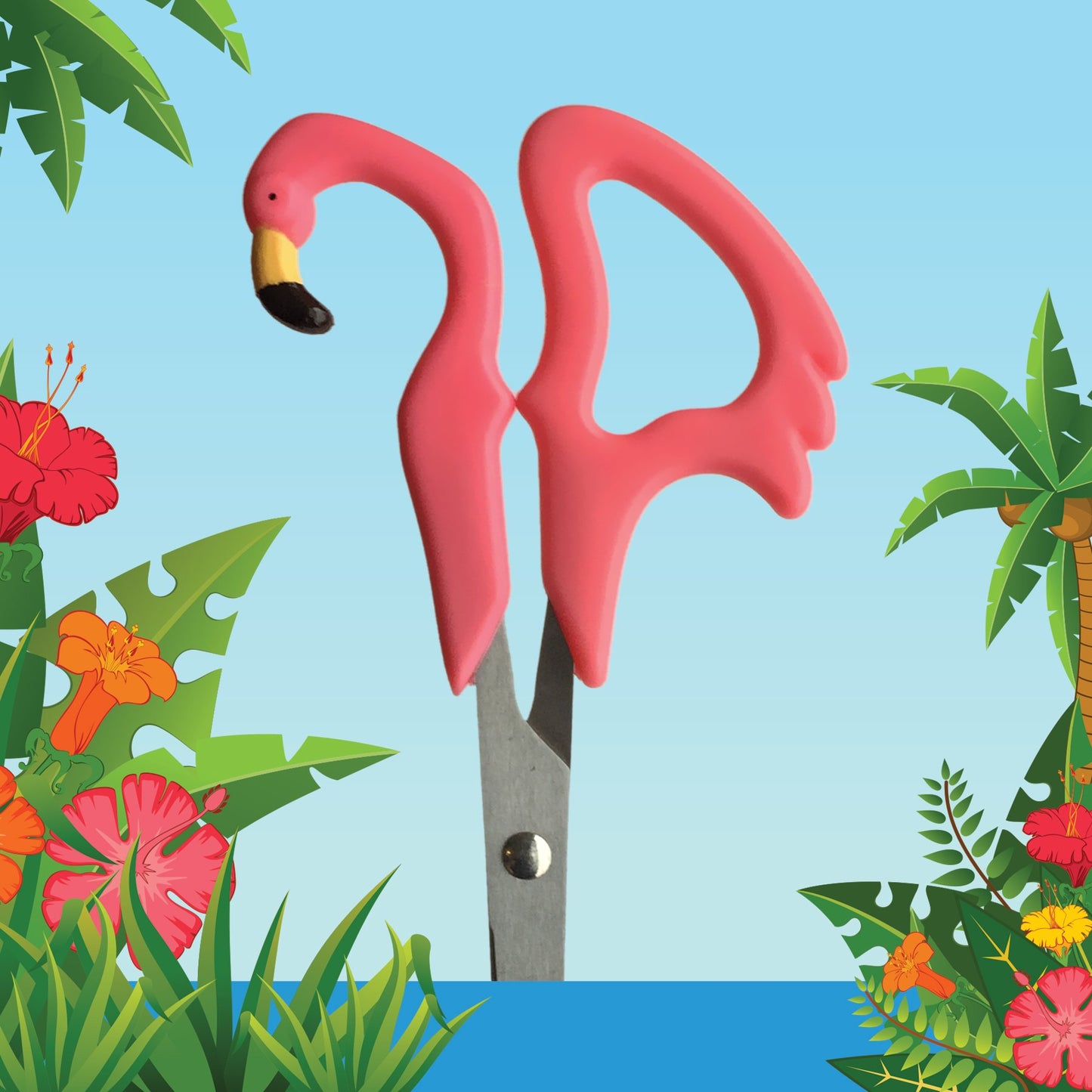 Pink plastic scissors with 4-inch steel blades