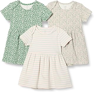 Three short sleeve baby girl bodysuit dresses