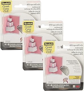 Double-Sided Tape Refill Rolls, 1/4 Inch x 36 Yards, 3 Pack