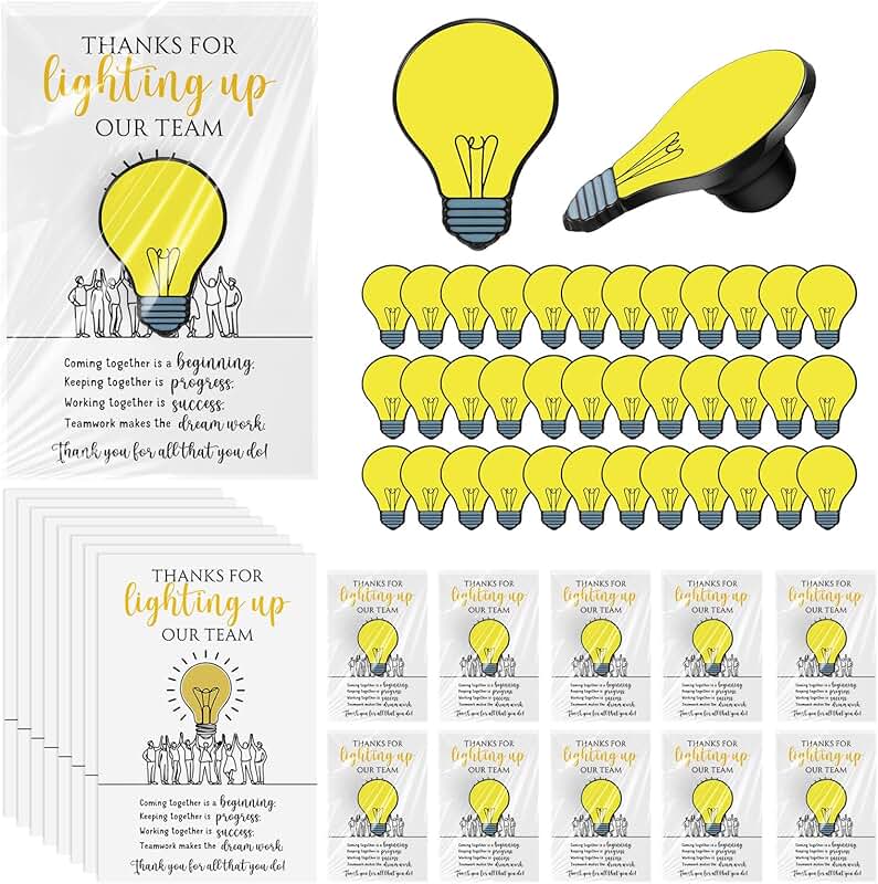 20 Gift Sets for Employee Appreciation with Pins and Cards