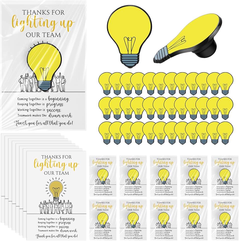 20 Gift Sets for Employee Appreciation with Pins and Cards