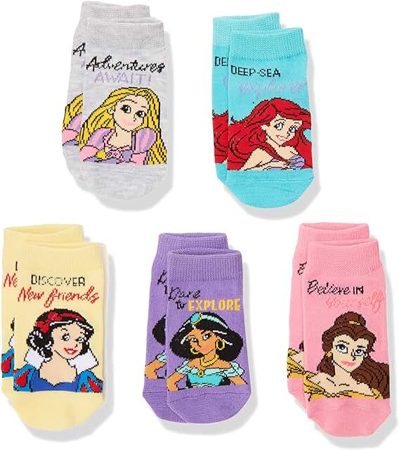 Set of 5 Girls' Princess Short Socks