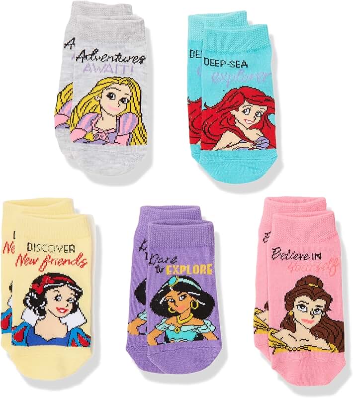 Set of 5 Girls' Princess Short Socks
