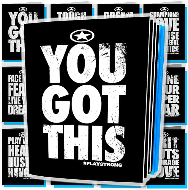 Set of 12 motivational sports note cards