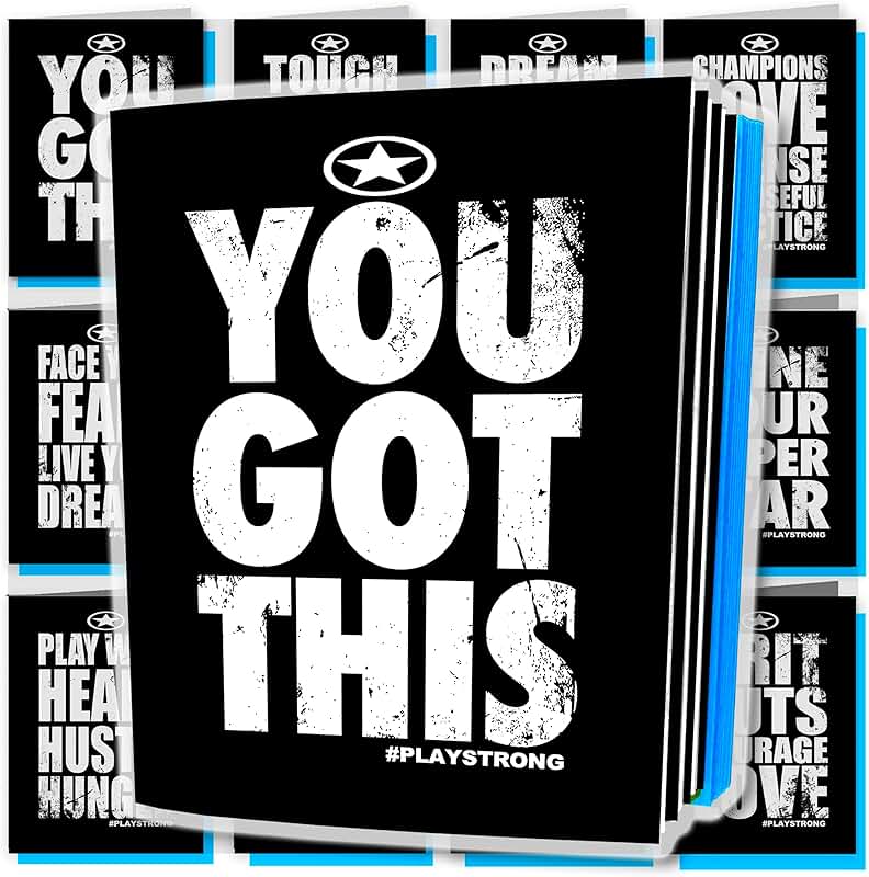 Set of 12 motivational sports note cards