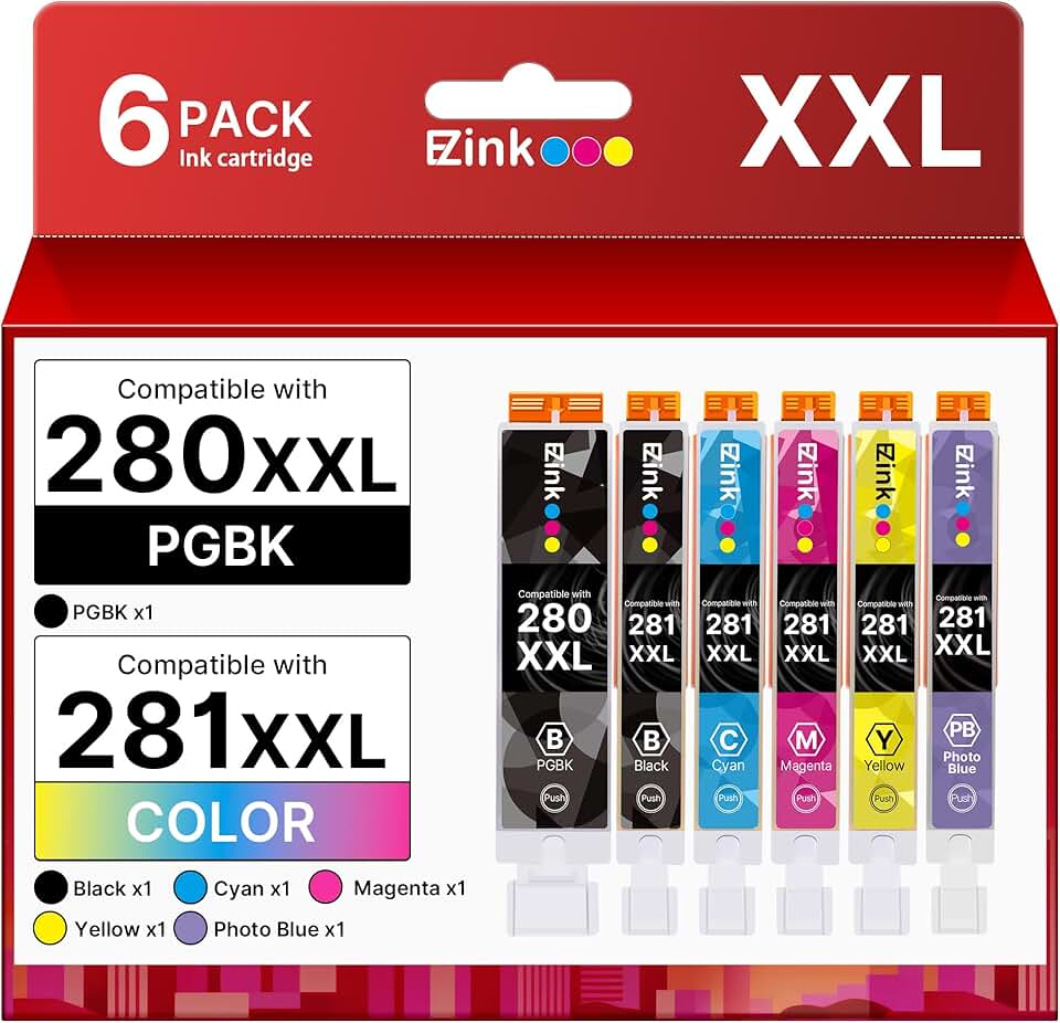 Six-Color Ink Cartridge Set for Pixma TS8320 and TS8220