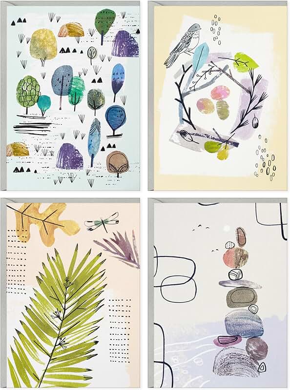 Nature-themed blank note card set with envelopes
