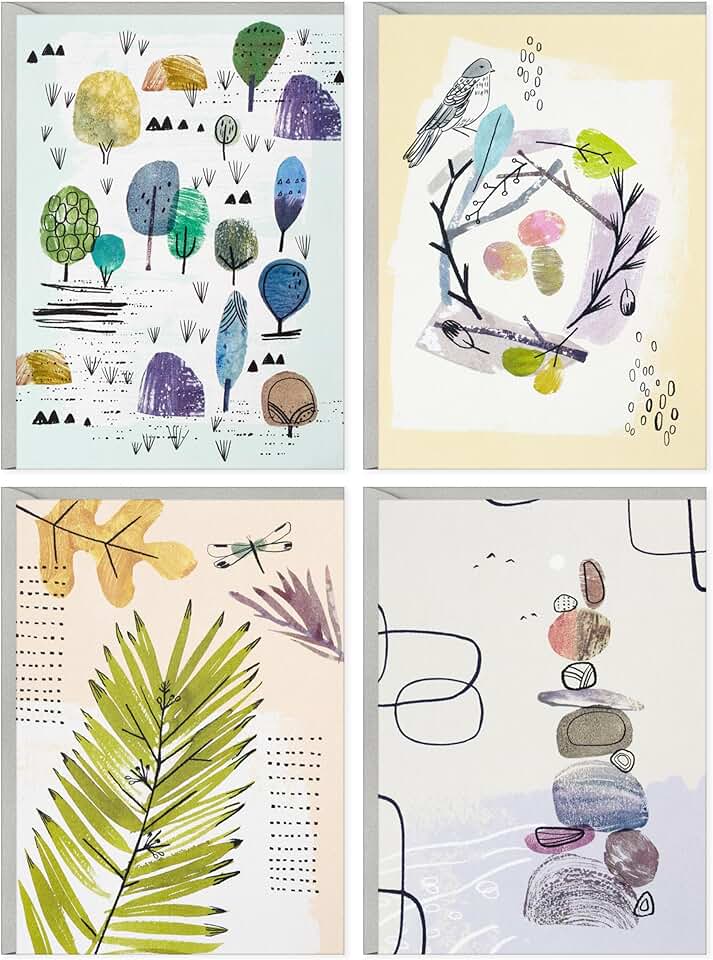 Nature-themed blank note card set with envelopes