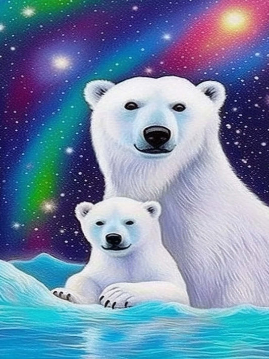 5D Diamond Painting Polar Bear Sky Full Drill Kit 12x16inch