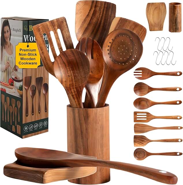 9-Piece Wooden Kitchen Utensil Set