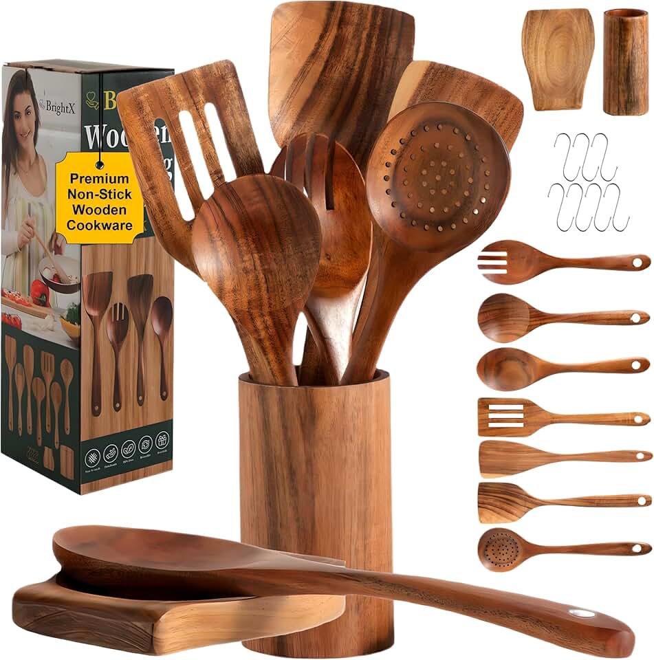 9-Piece Wooden Kitchen Utensil Set