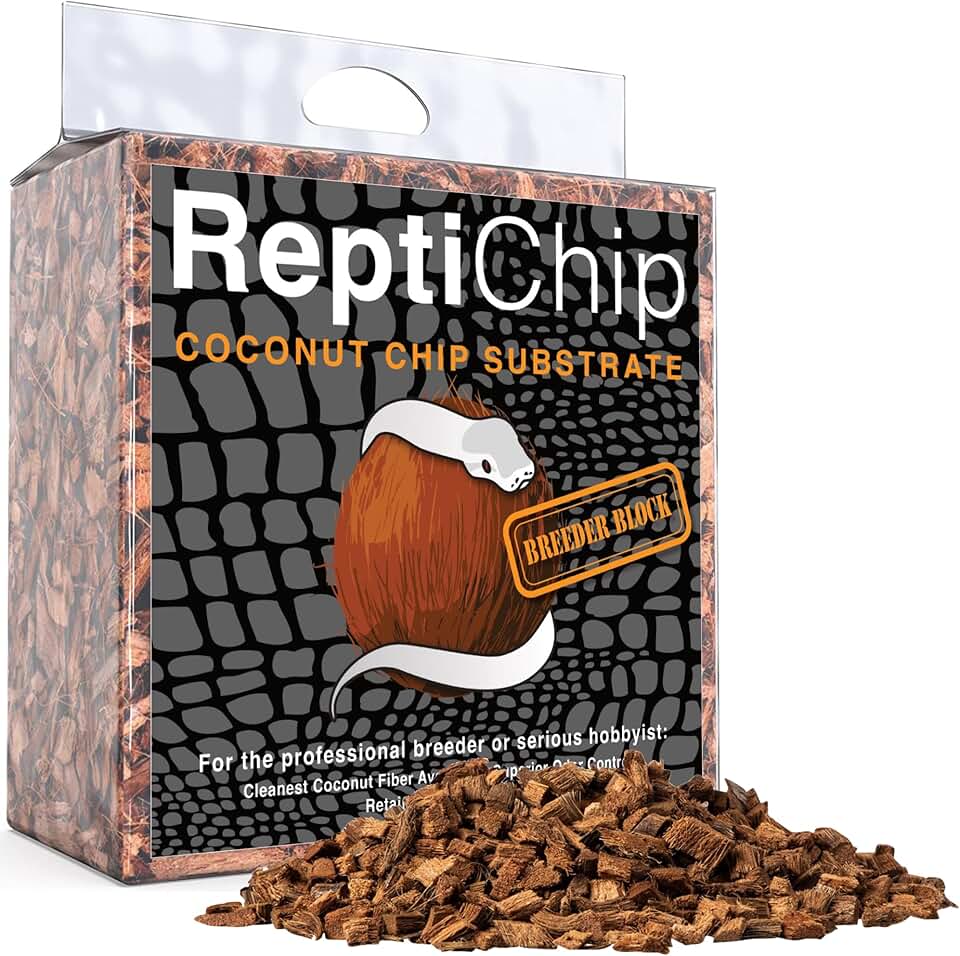 Coconut Chip Reptile Bedding for Snake and Turtle Habitats