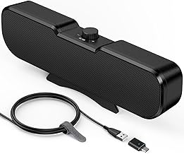 Desktop Computer Speakers with Volume Control and Clamp