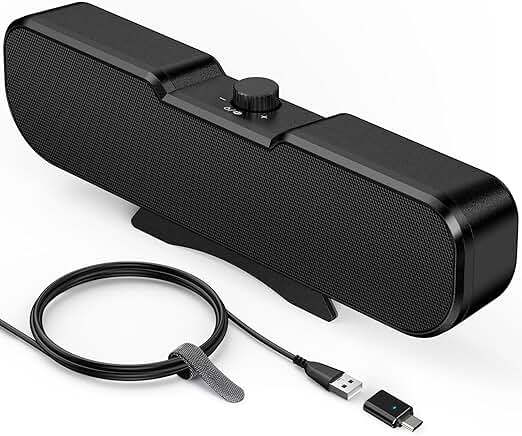 Desktop Computer Speakers with Volume Control and Clamp