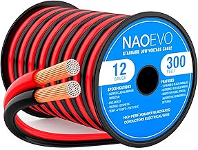 12 Gauge 300FT Electrical Wire, Red and Black, Flexible