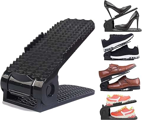 20-Piece Adjustable Shoe Rack Organizer for Closet Storage