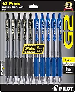 Refillable Retractable Ballpoint Pens, Pack of 10