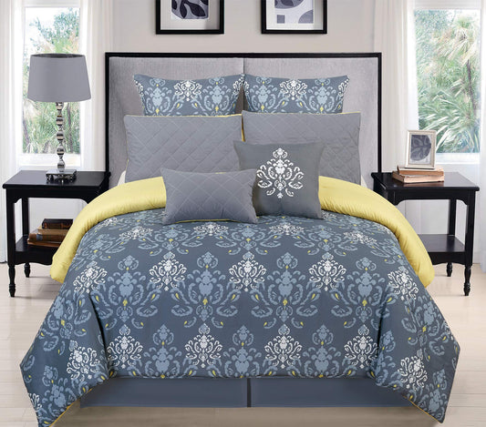Lucienda Comforter Set, Grey-Green