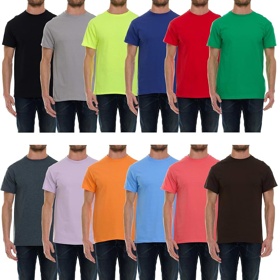 12 Men's Plus Size Cotton Short Sleeve T-Shirts