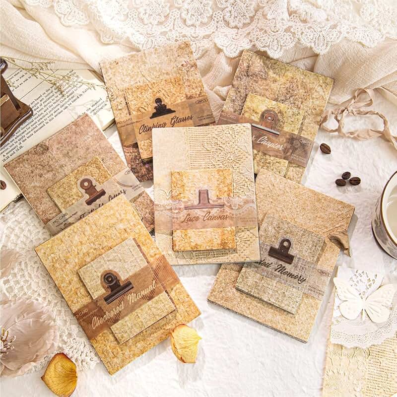 168 Pcs Assorted Embossed Textured Craft Paper for Scrapbooking